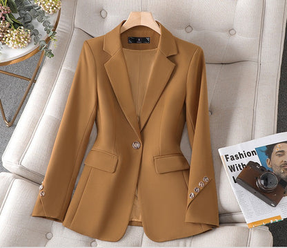 Women’s Blazer - Tailored Fit - Single Button - Notched Lapel - Flap Pockets