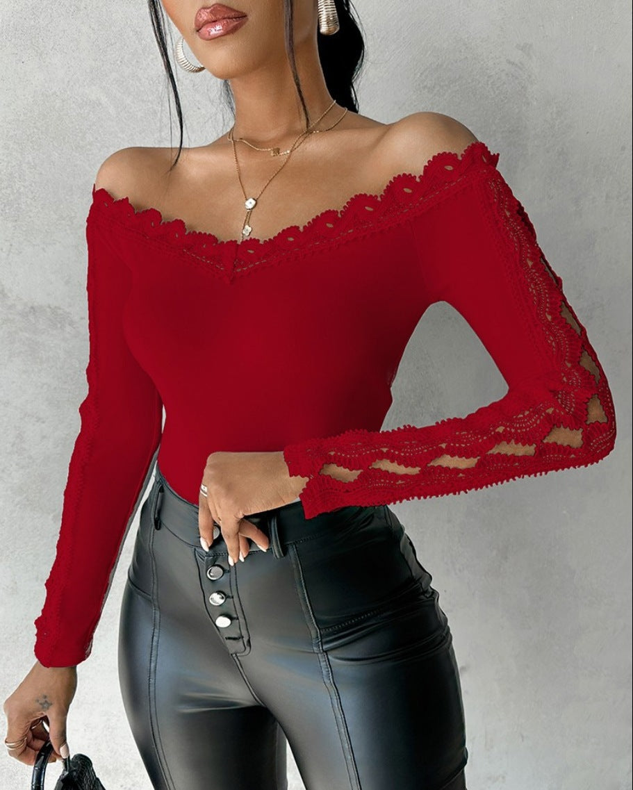 Women's off-shoulder long sleeve top