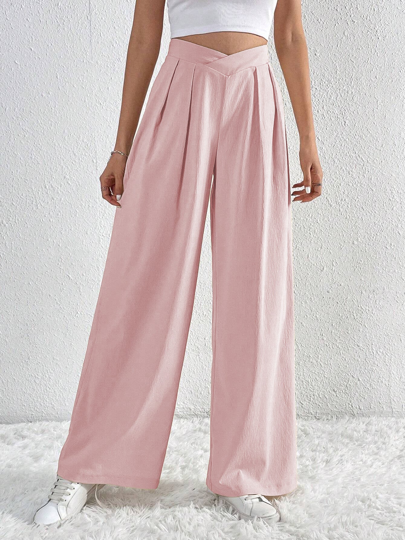 Karlene - pocketed high-waist wide-leg pants