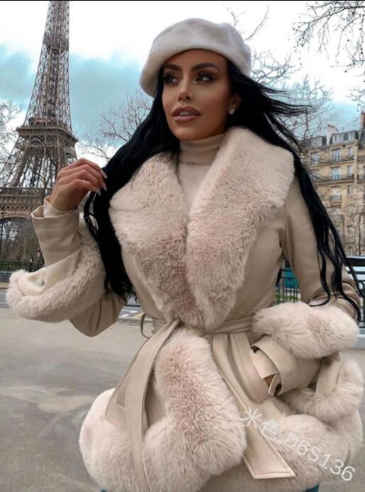 Women's faux rabbit fur jacket