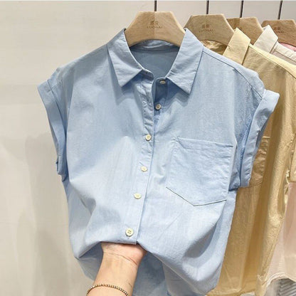 Women's Button-Up Shirt - Short Sleeve - Classic Collar - Lightweight Breathable