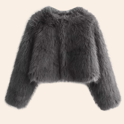 Women's winter faux fur short jacket