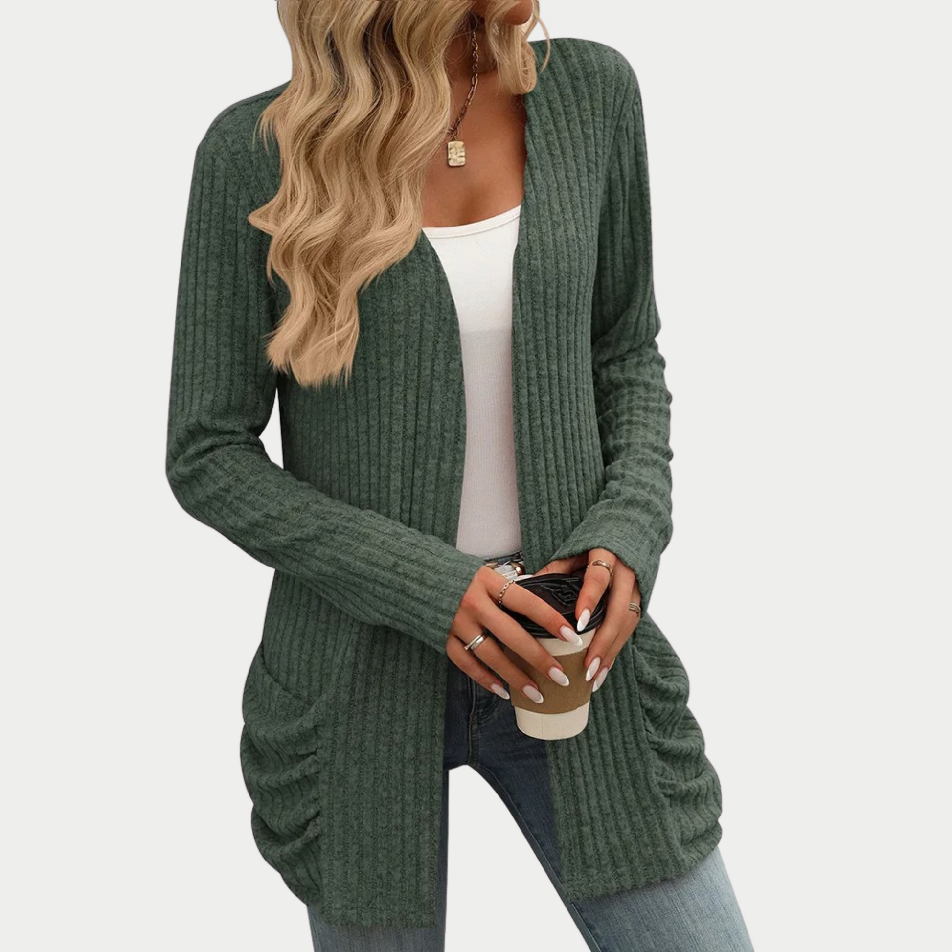Striped Brushed Splicing Cardigan Jacket