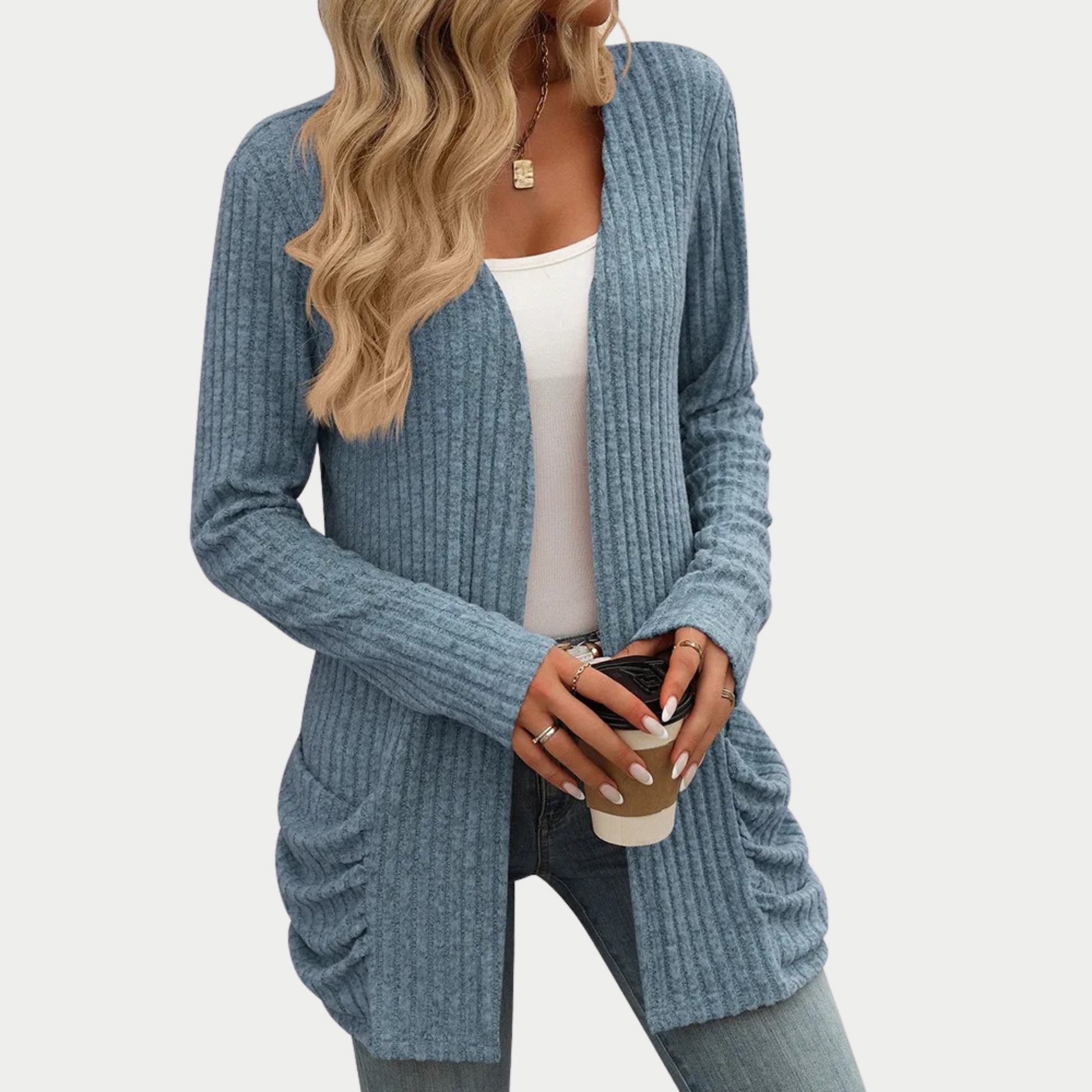 Striped Brushed Splicing Cardigan Jacket