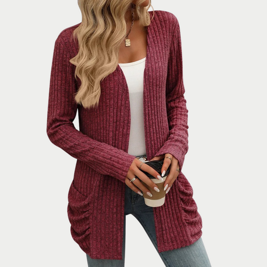 Striped Brushed Splicing Cardigan Jacket