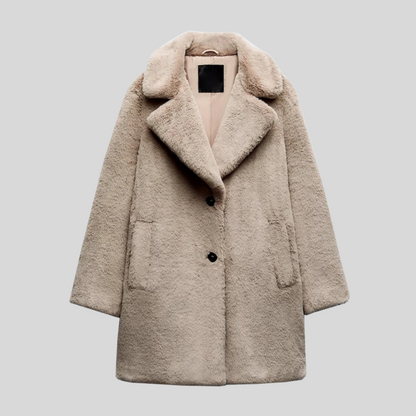 Women's faux fur coat with side pockets