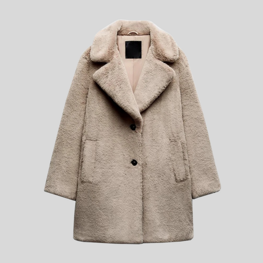 Faux Fur Side Pocket Coat