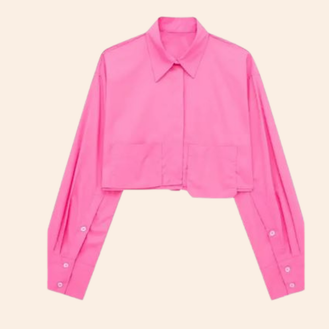 Cropped longsleeve shirt for women