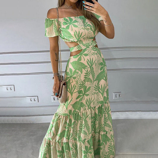 Puff Sleeve Off-Shoulder Maxi Dress