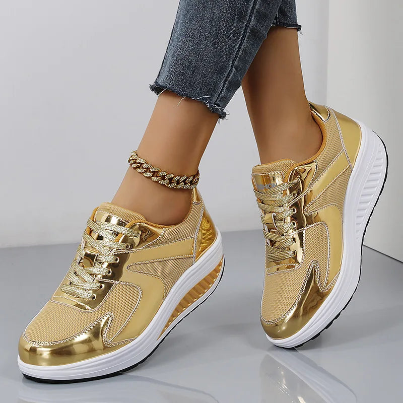 Women's platform sports casual shoes with thick platform