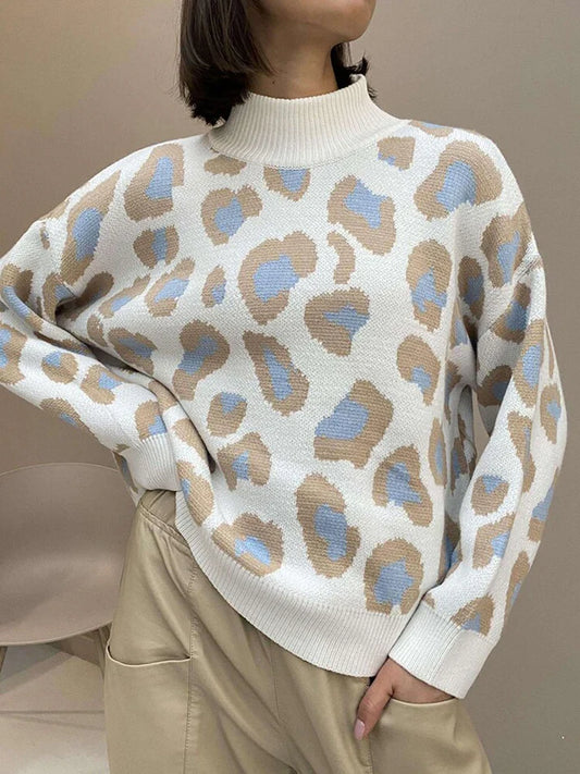 Leopard Print Crewneck Sweater