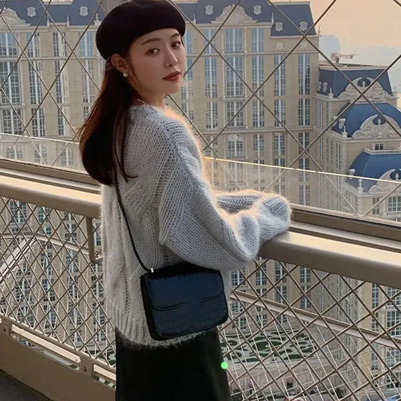 Simple casual long sleeve sweater for women