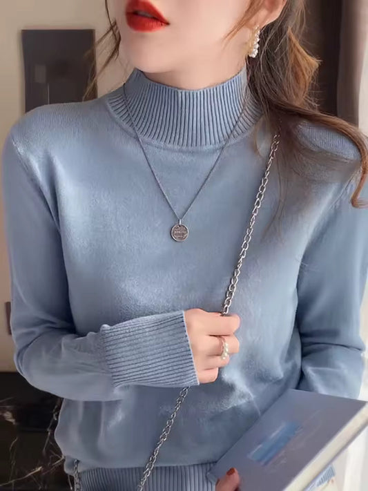 Fine Gauge Knit Relaxed Pullover Sweater 