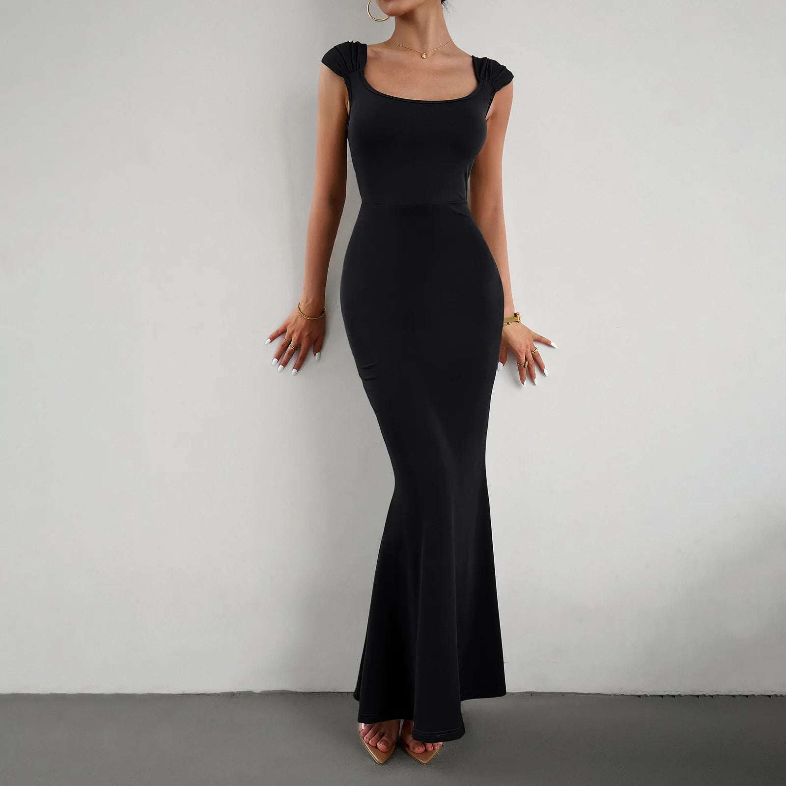Stretch Fit Bodycon Maxi Dress