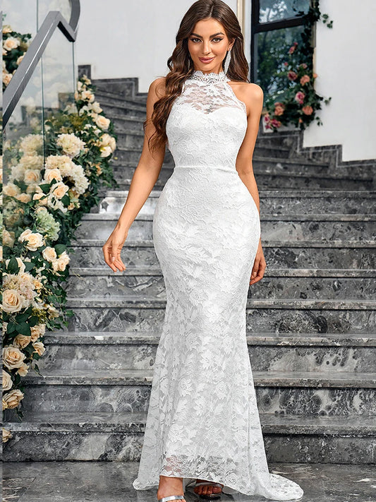 Elegant Slim Fit Fishtail Evening Dress