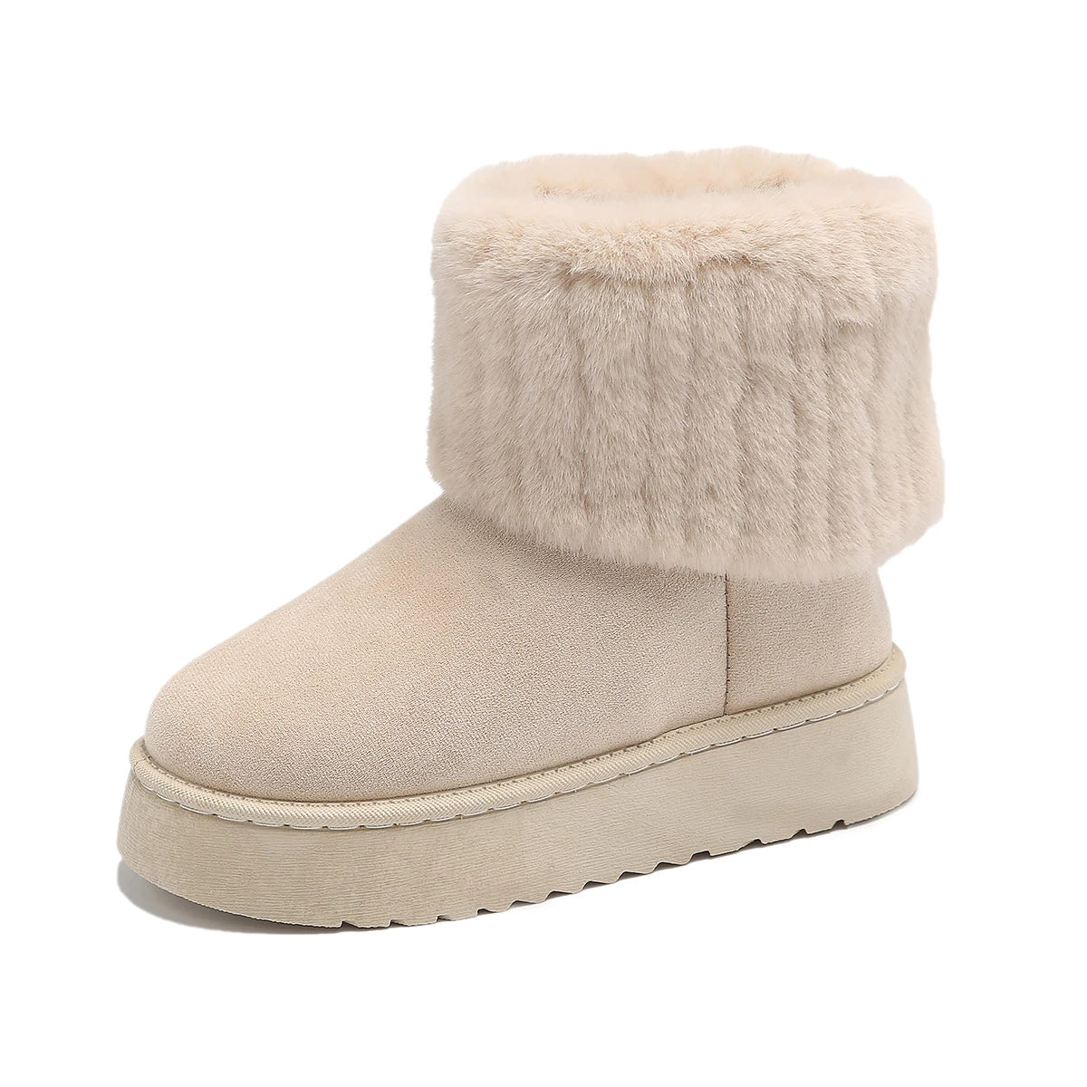 Women's mid-calf thick-soled snow boots