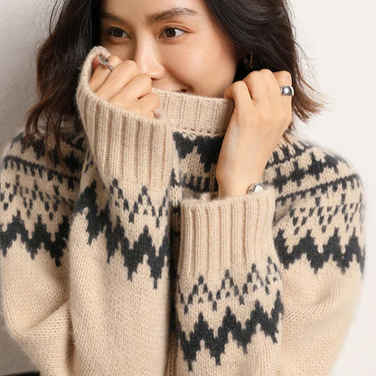 Women's round neck knitted sweater