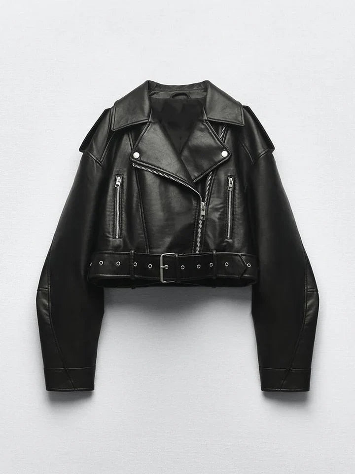 Women's vintage-style leather jacket