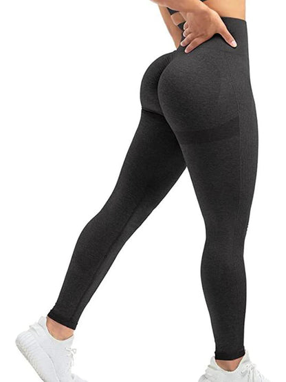 Women's seamless high-waist leggings and long sleeve activewear set