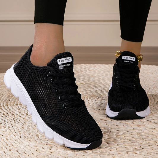 Women's summer hollowed-out woven light running shoes
