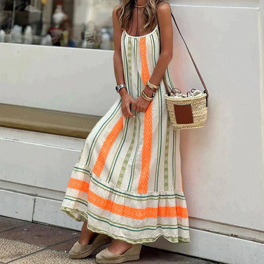 Flowy Striped Lightweight Maxi Dress