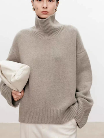 Women's high-end turtleneck thickened sweater