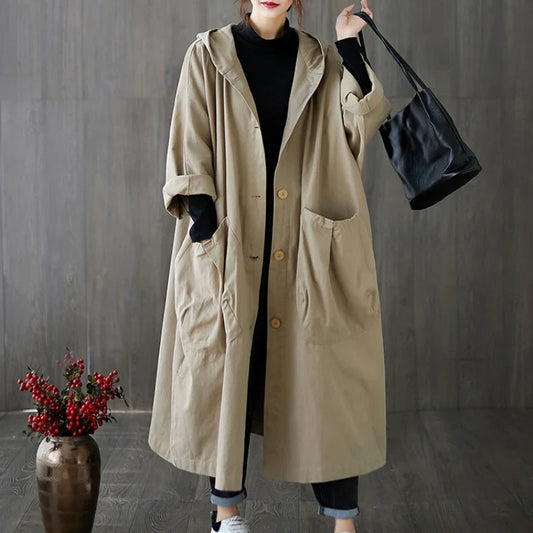 Oversized Hooded Windbreaker Spring/Autumn Coat