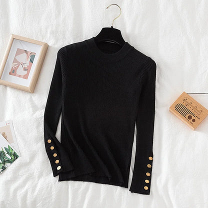 Women's knit turtleneck pullover autumn winter sweater