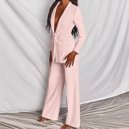 Women's urban elegant blazer two-piece set