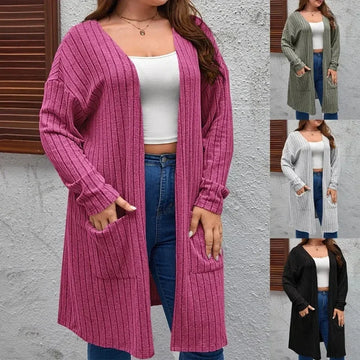 Women's plus size oversized long sleeve cardigan