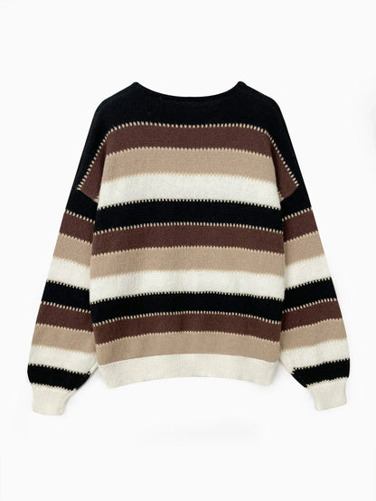 Women's loose fit striped sweater