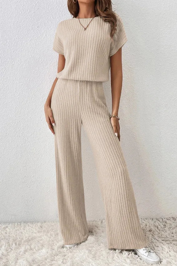 Women's casual bodysuit and high waist pants set