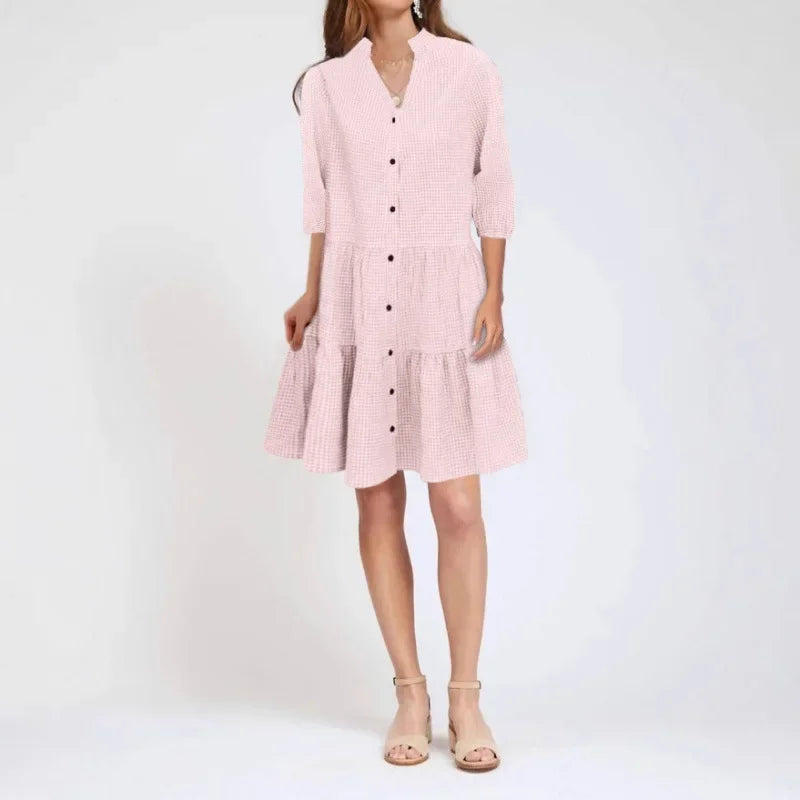 Cotton Blend Fit and Flare Dress