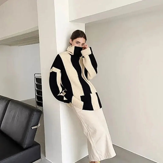 New: Top-Crowned Elegant Knitted Crew Neck Sweater