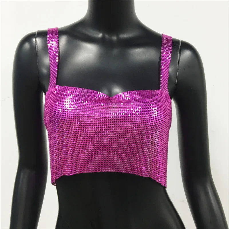 Stylish see-through camisole cropped top for women