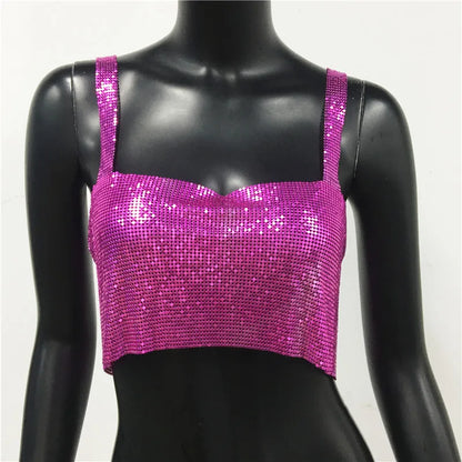 Stylish see-through camisole cropped top for women
