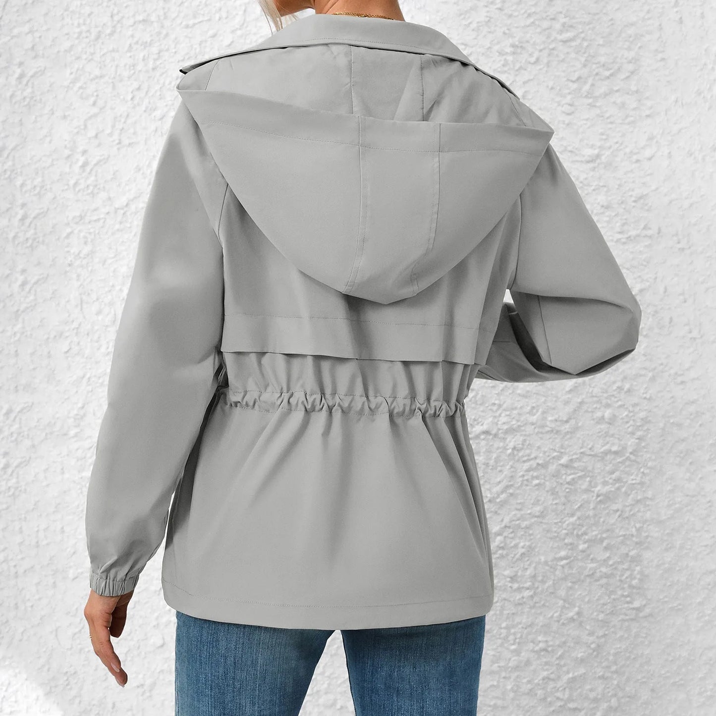 Stylish hooded utility jacket for women