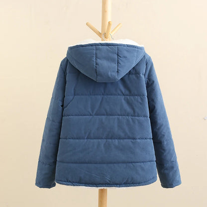 Women's winter hooded fleece-padded jacket