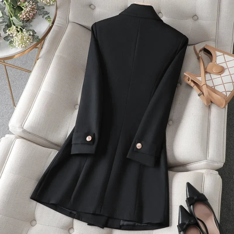 Women's mid-length formal blazer business suit