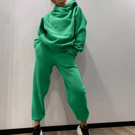 Hooded Sweatshirt with Pockets and Pant Set