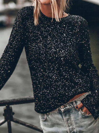 Stylish long-sleeved backless top for women