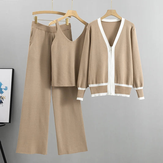 Knitted Sleeveless Top 3-Piece Set