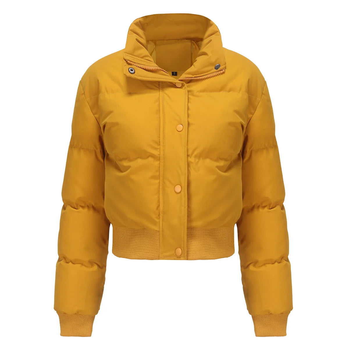 Women's winter crop puffer jacket