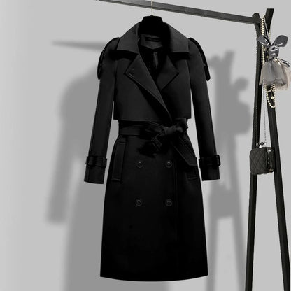 Women's double-breasted trench coat with belt