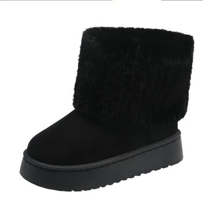 Women's mid-calf thick-soled snow boots
