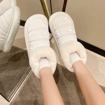 Women's winter waterproof fleece cotton shoes