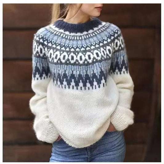 Elegant Round Neck Autumn/Winter Sweater