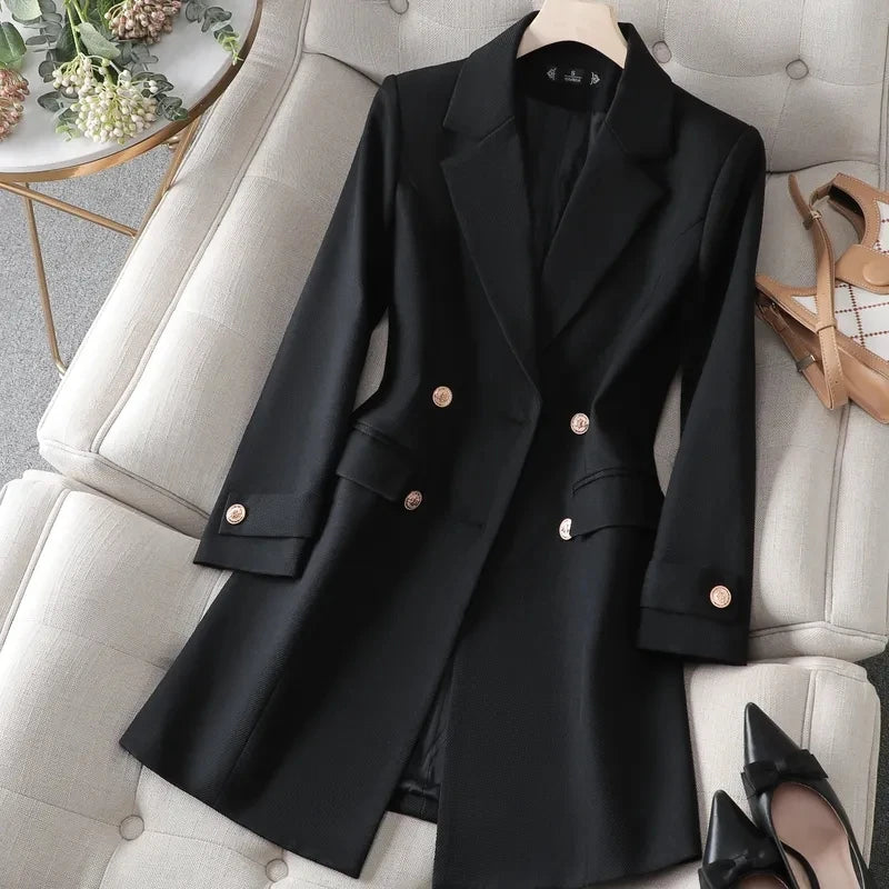 Women's mid-length formal blazer business suit