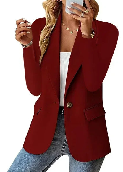 Elegant women's slim long sleeve blazer