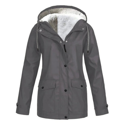 Women's waterproof fleece hooded jacket